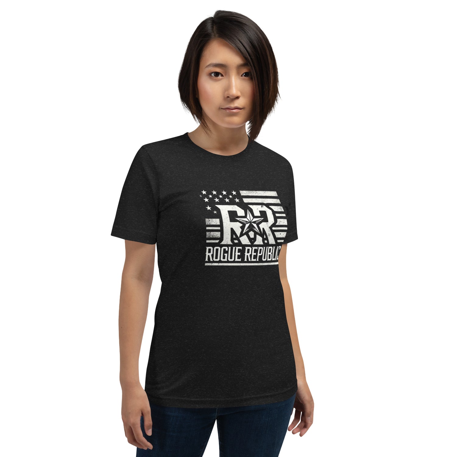 patriotic shirt for women black star american flag