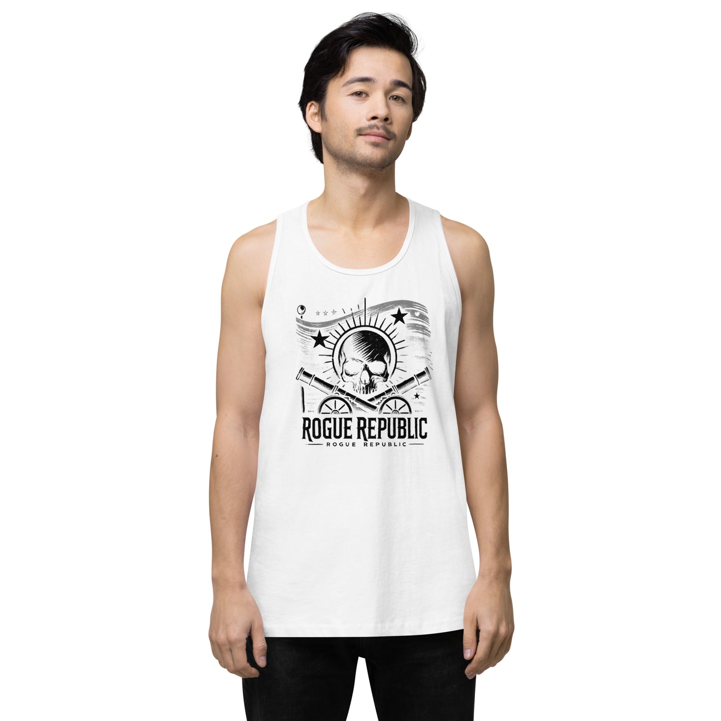 cannon tank top patriotic shirt with skull rogue republic