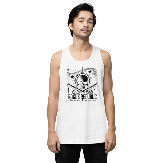 cannon tank top patriotic shirt with skull rogue republic